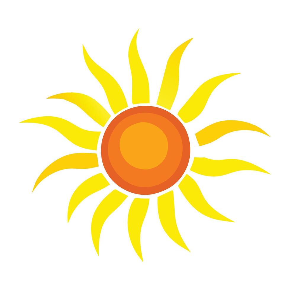 Flat summer yellow sun collection in different styles vector