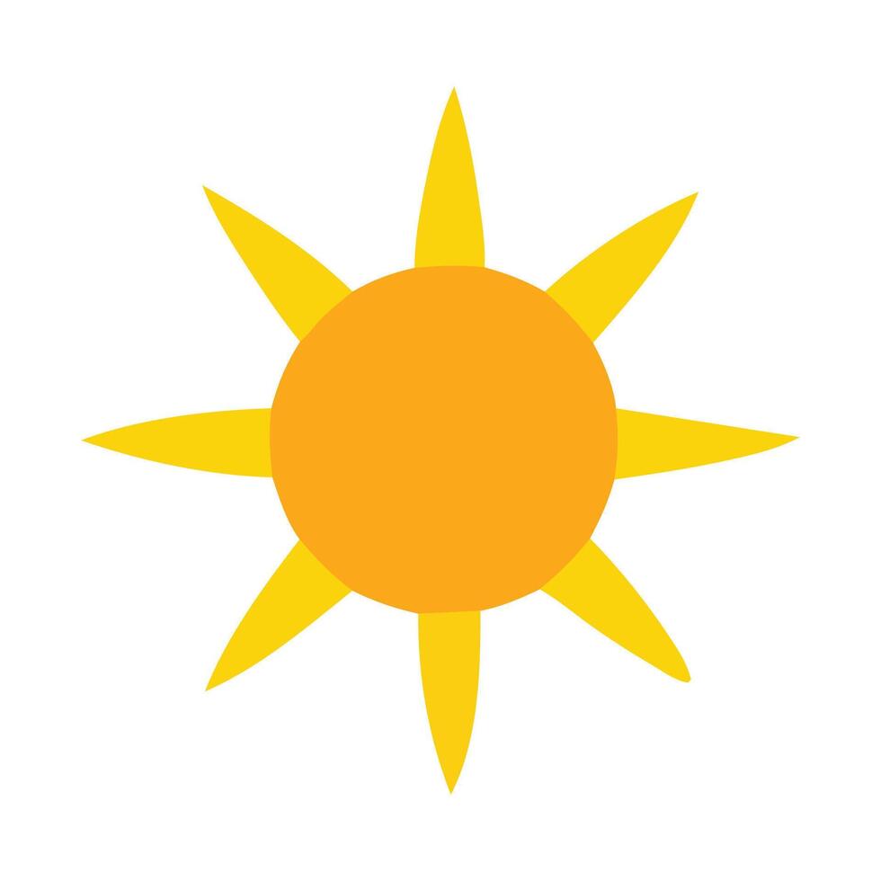 Flat summer yellow sun collection in different styles vector