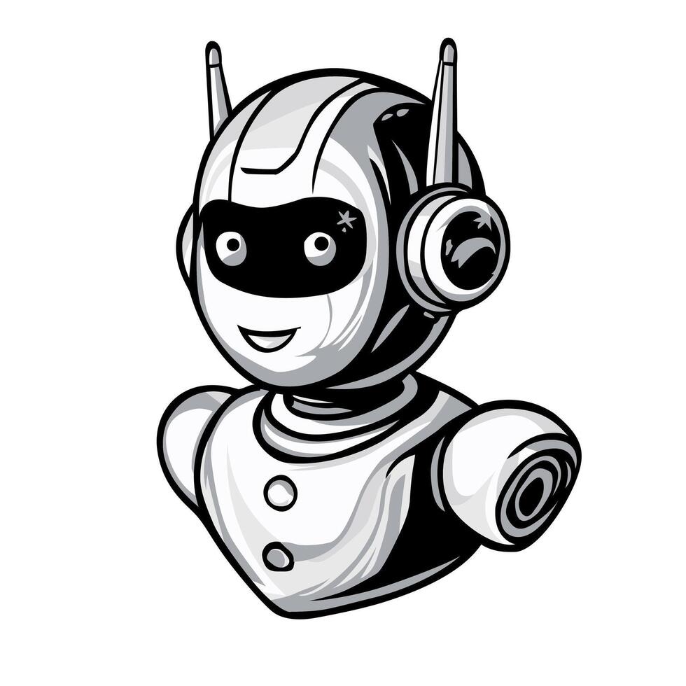 Robot on a white background. Chat bot icon. Chatbot customer service chatbot. Flat vector illustration