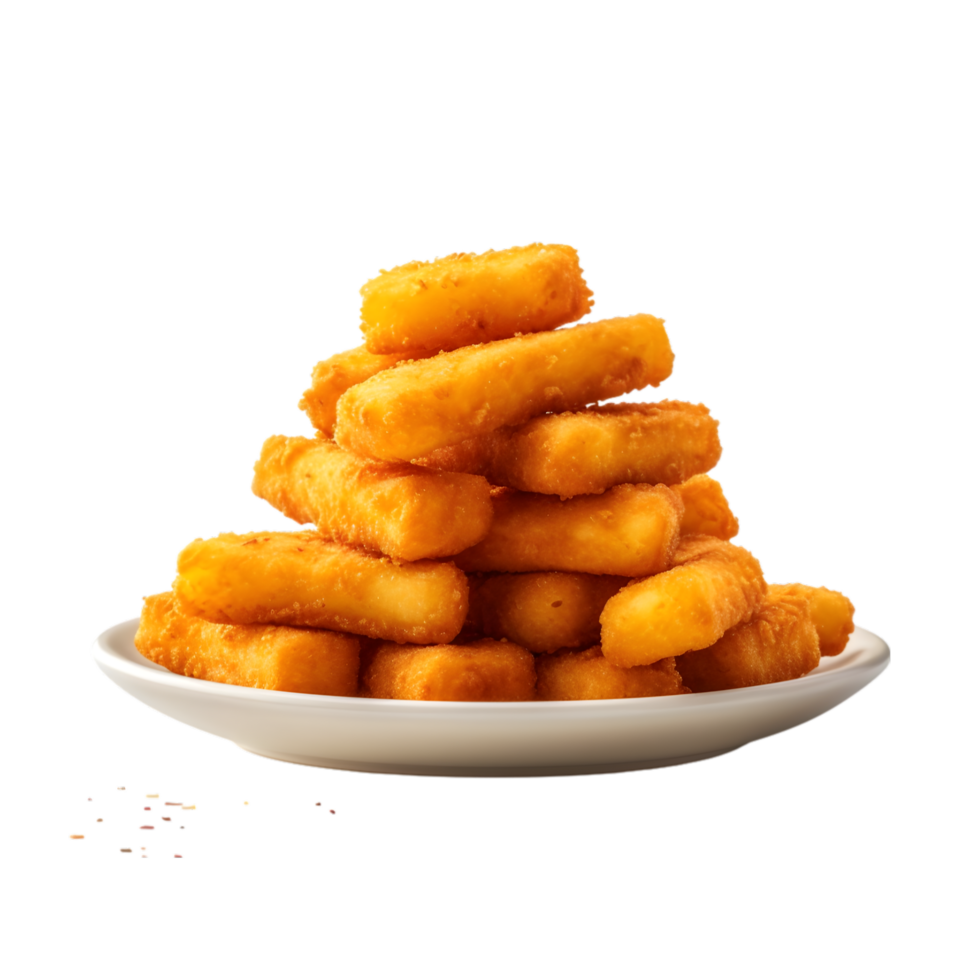 AI generated Bowl of deep fried chicken nuggets with ketchup isolated on transparent background png file