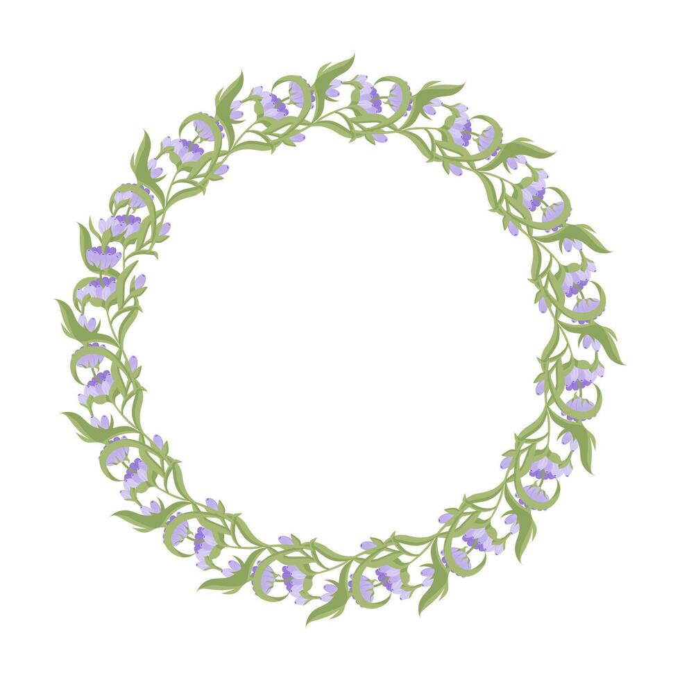 guirnalda de lavanda flores elemento de púrpura delicado flores para tu diseño. vector ilustración aislado en blanco antecedentes.