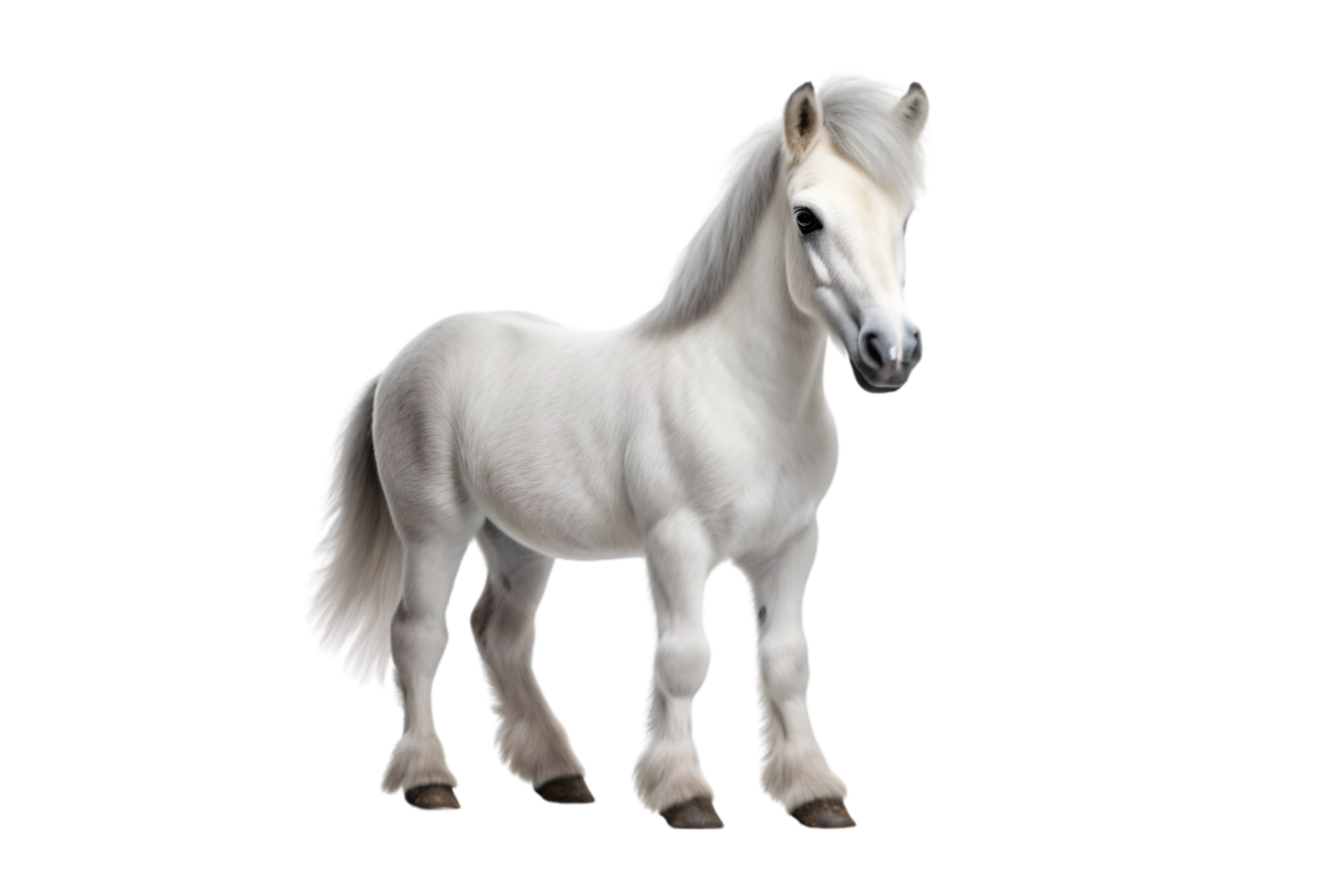 AI generated Portrait of a white horse on transparent background png