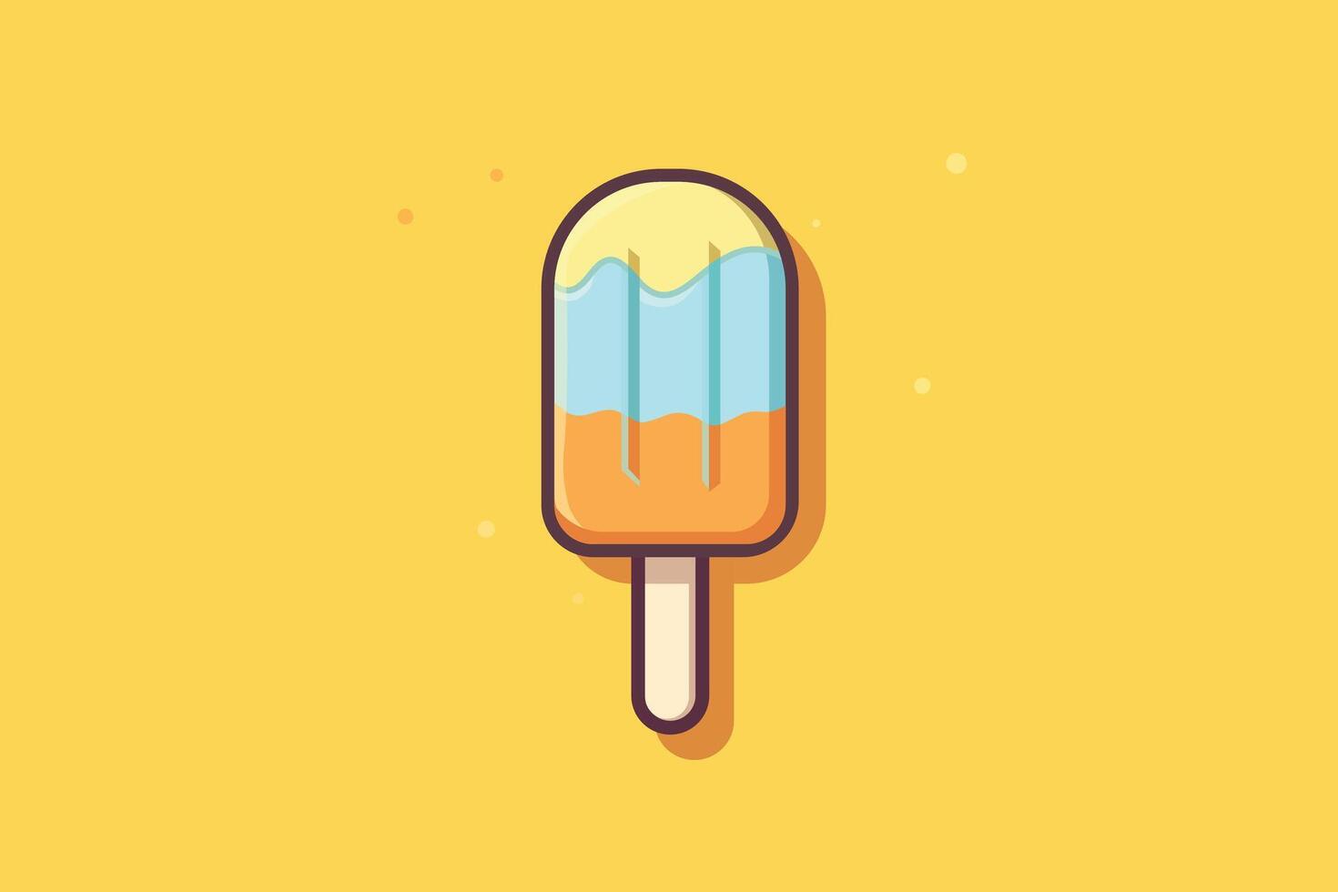 Creamy ice cream illustration .Ice cream simple vector flat design