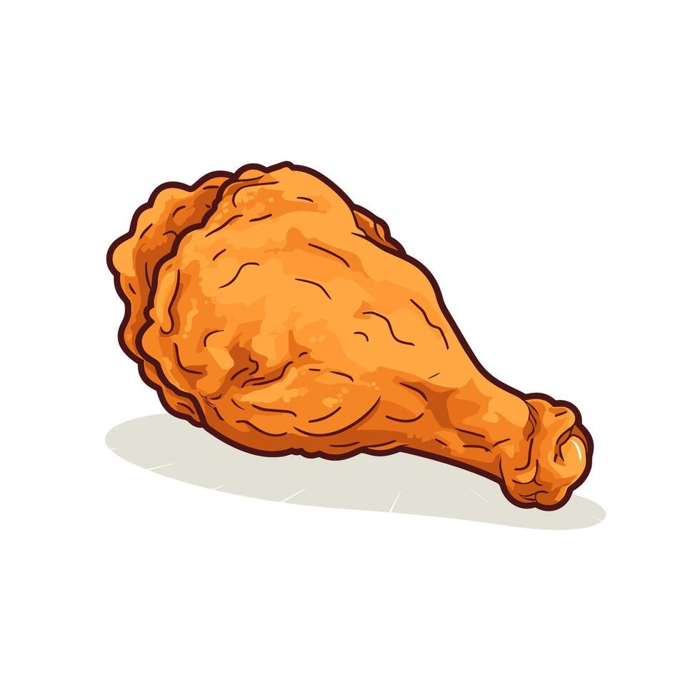 A cartoon of a chicken leg vector