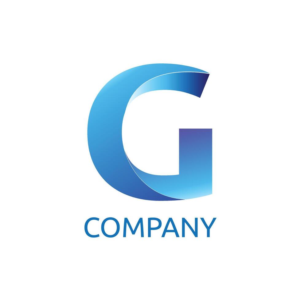 G Letter Logo Template in blue gradient color vector