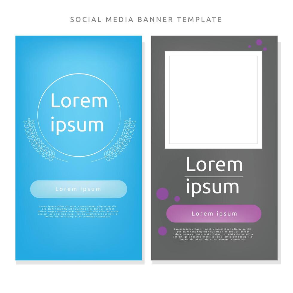 set of Portrait Social Media banner Template in blue and black color . perfect for your promotion banner on social media vector