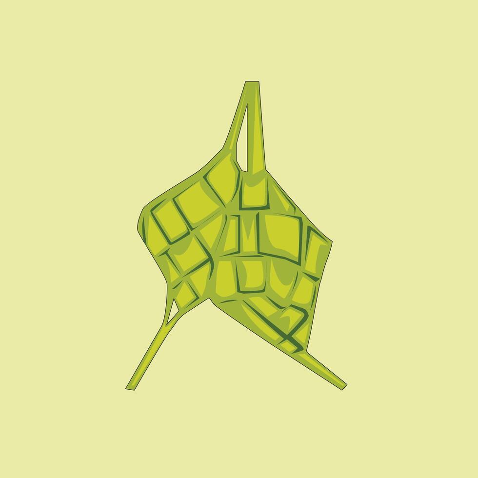 decoración de vector de ketupat para el símbolo de ramadán ied al fitr en vector de ilustración plana aislado en fondo blanco