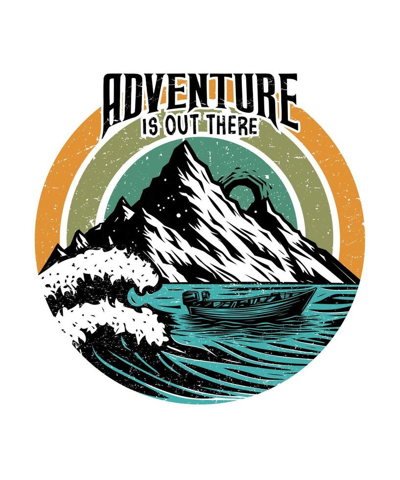 Adventure is out there beach t shirt design illustration vector