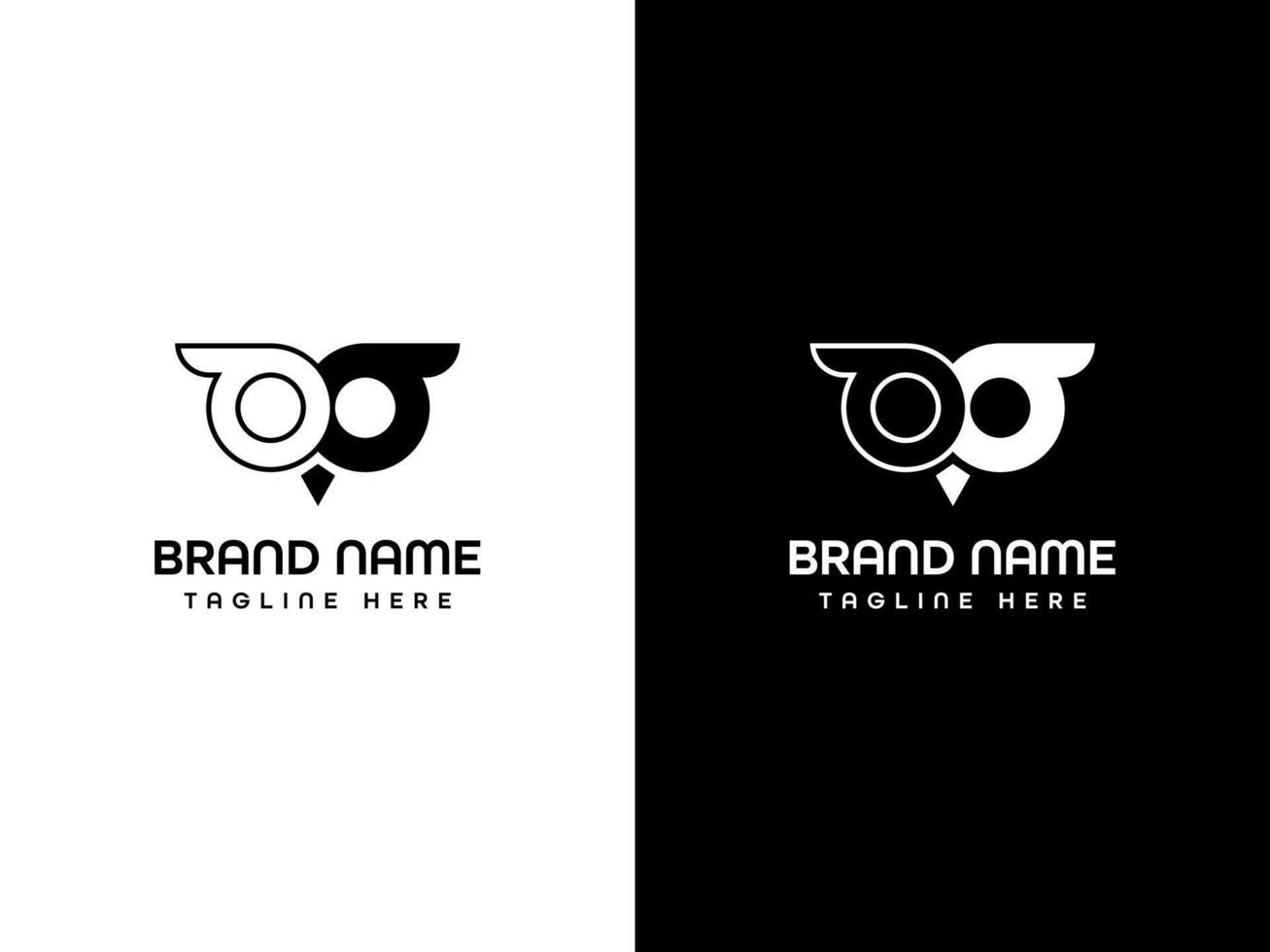 búho pájaro ojos logo diseño vector