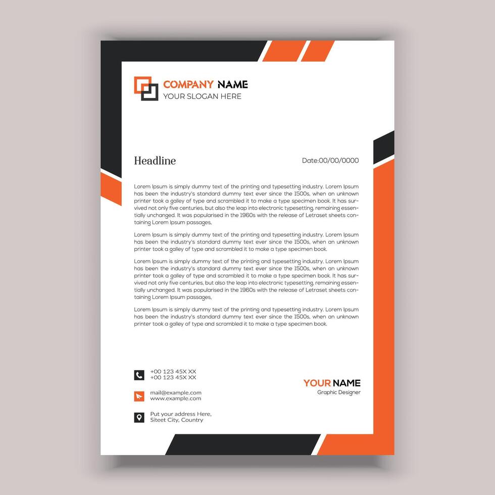 Corporate business letterhead template design. vector