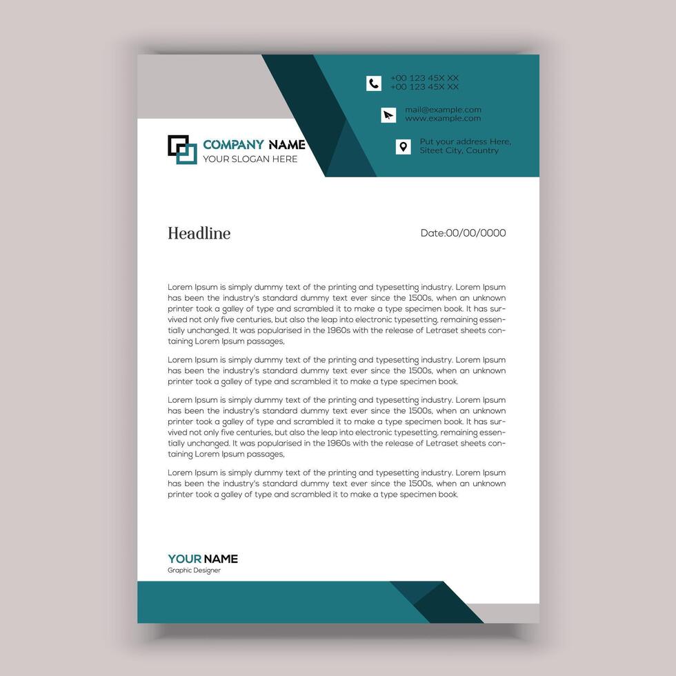 Corporate business letterhead template design. vector