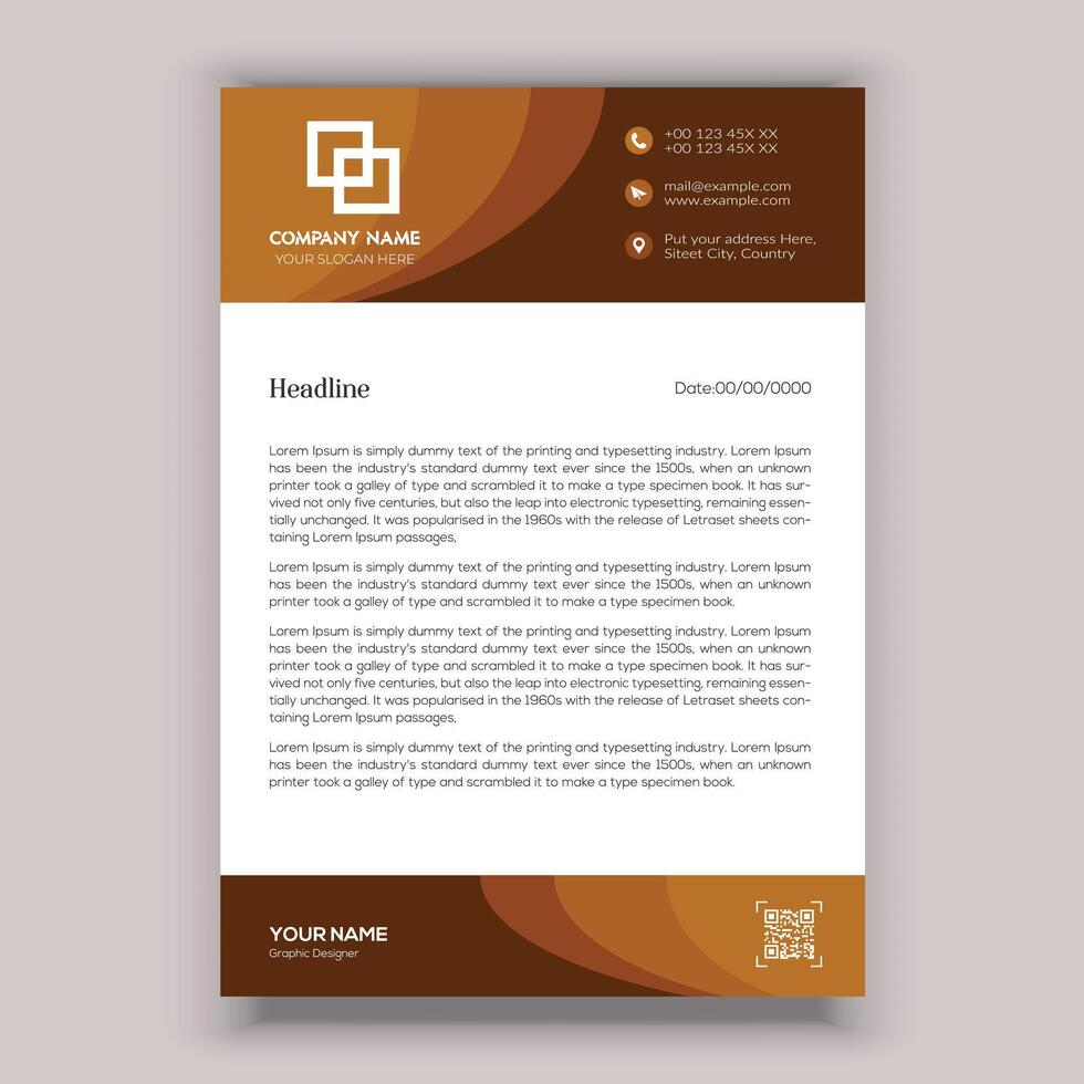 Corporate business letterhead template design. vector