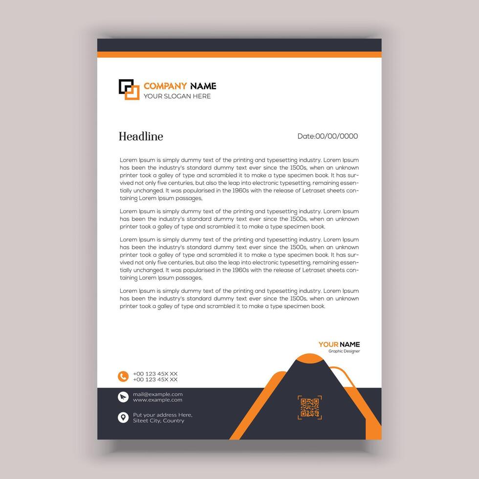 Corporate business letterhead template design. vector