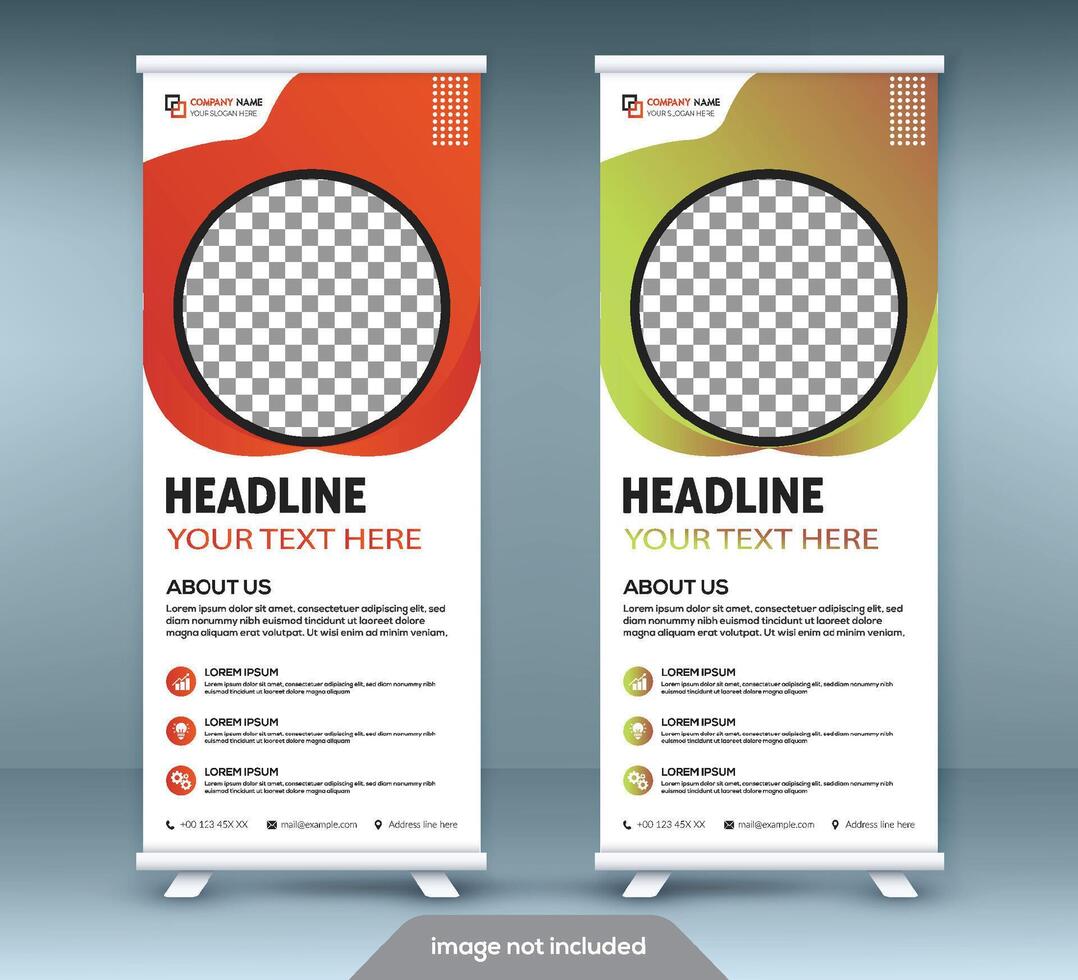 Business Roll Up. Standee Design. Banner Template. Presentation and Brochure Flyer vector