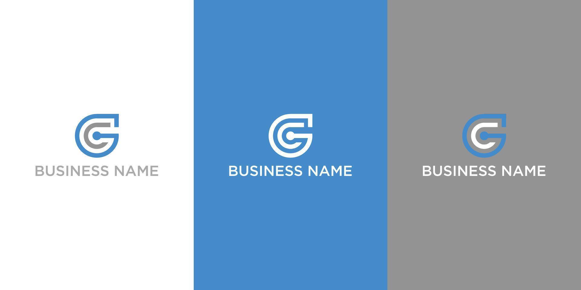 Flat design g and c logo template vector