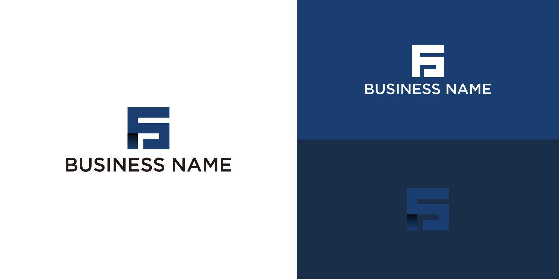 Flat design sf and f s logo template vector