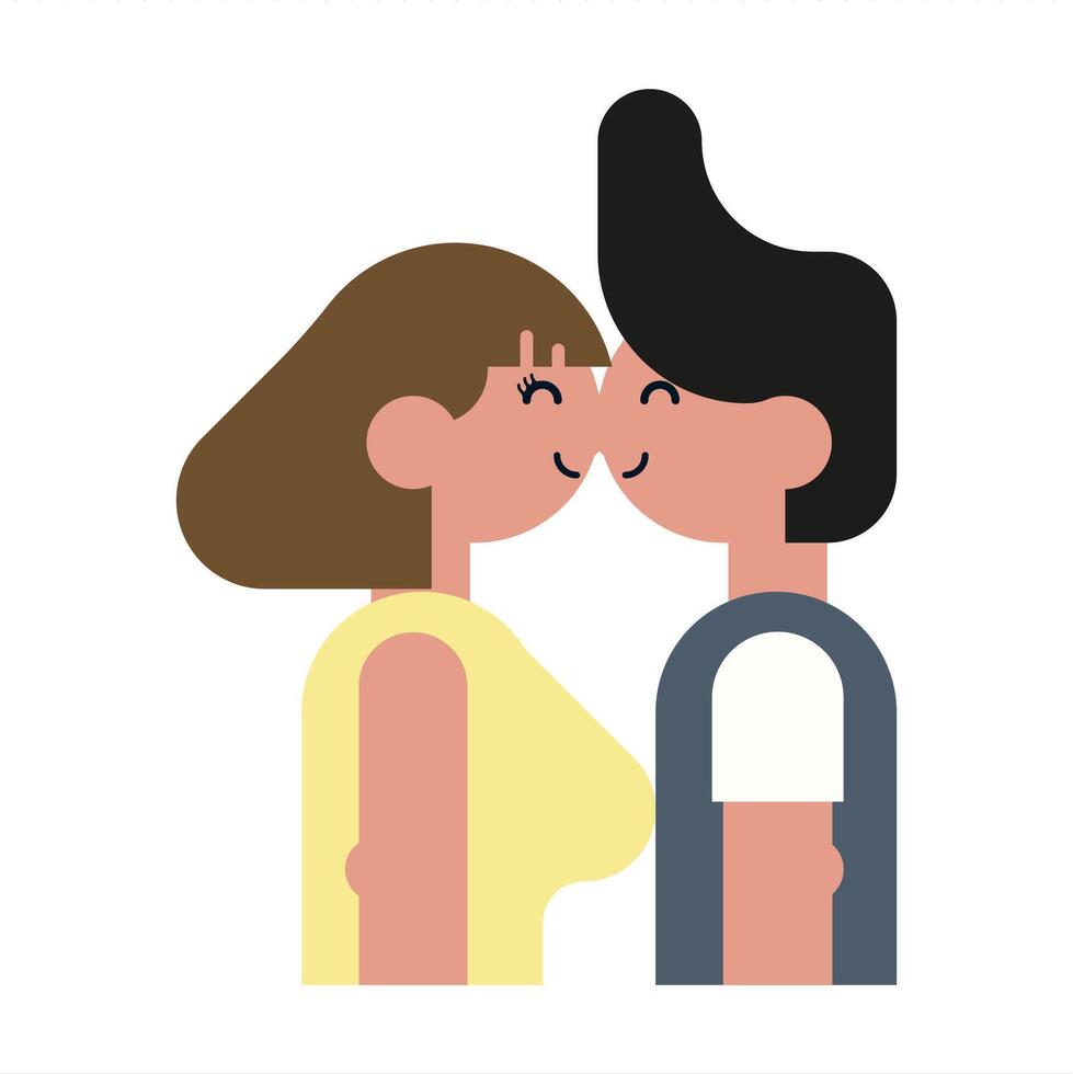 Kissing couple character background vector