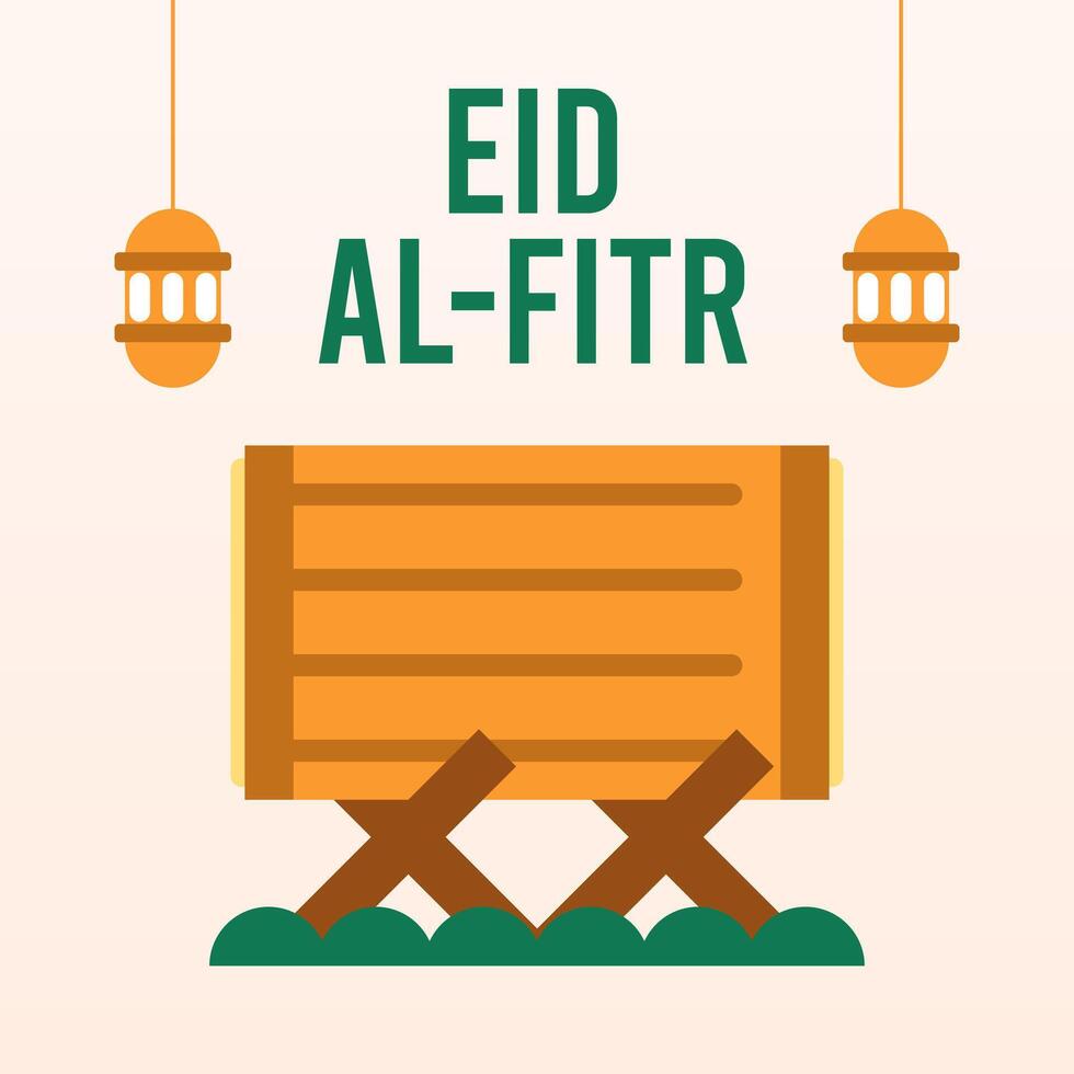 Flat eid al-fitr illustration background vector