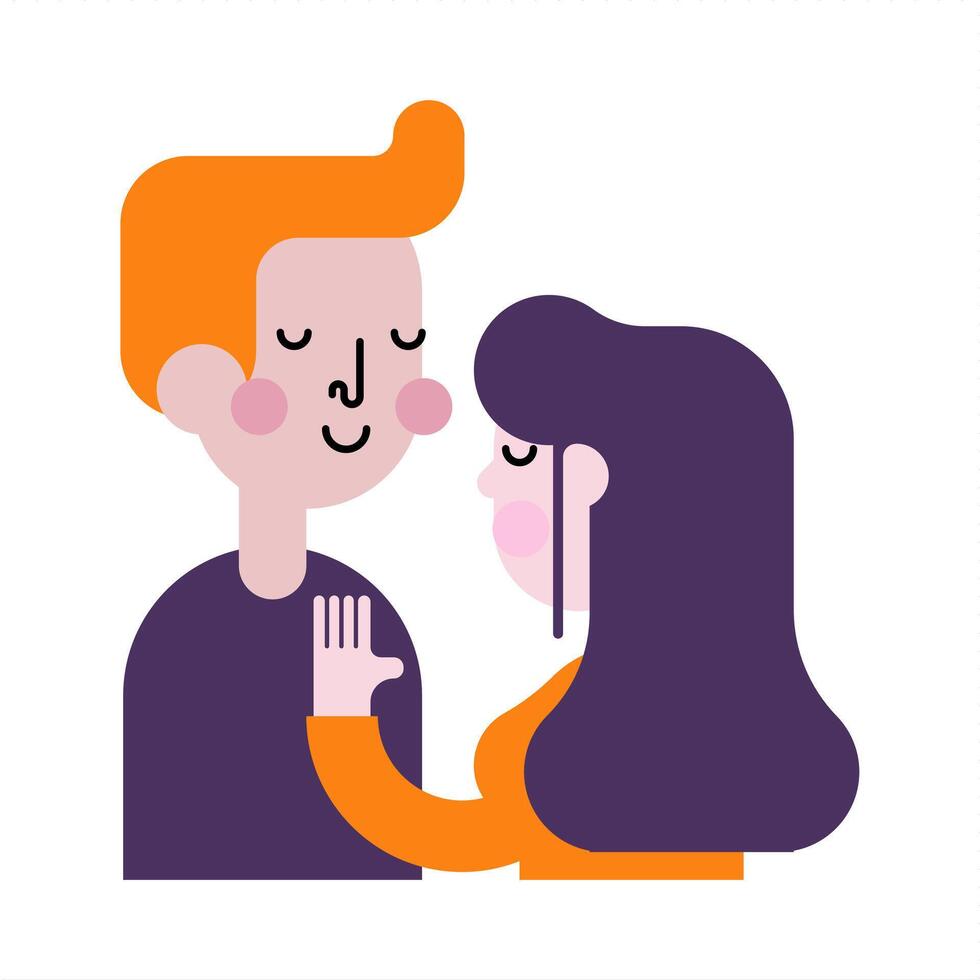 Kissing couple character background vector