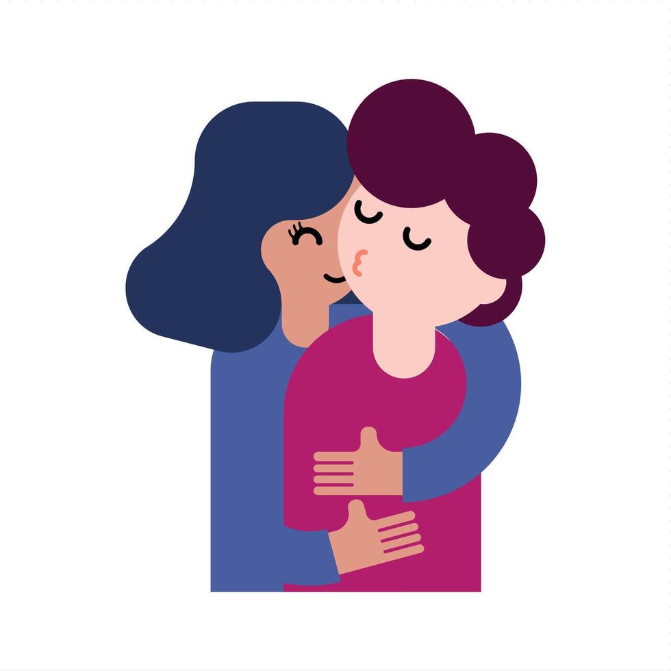 Kissing couple character background vector