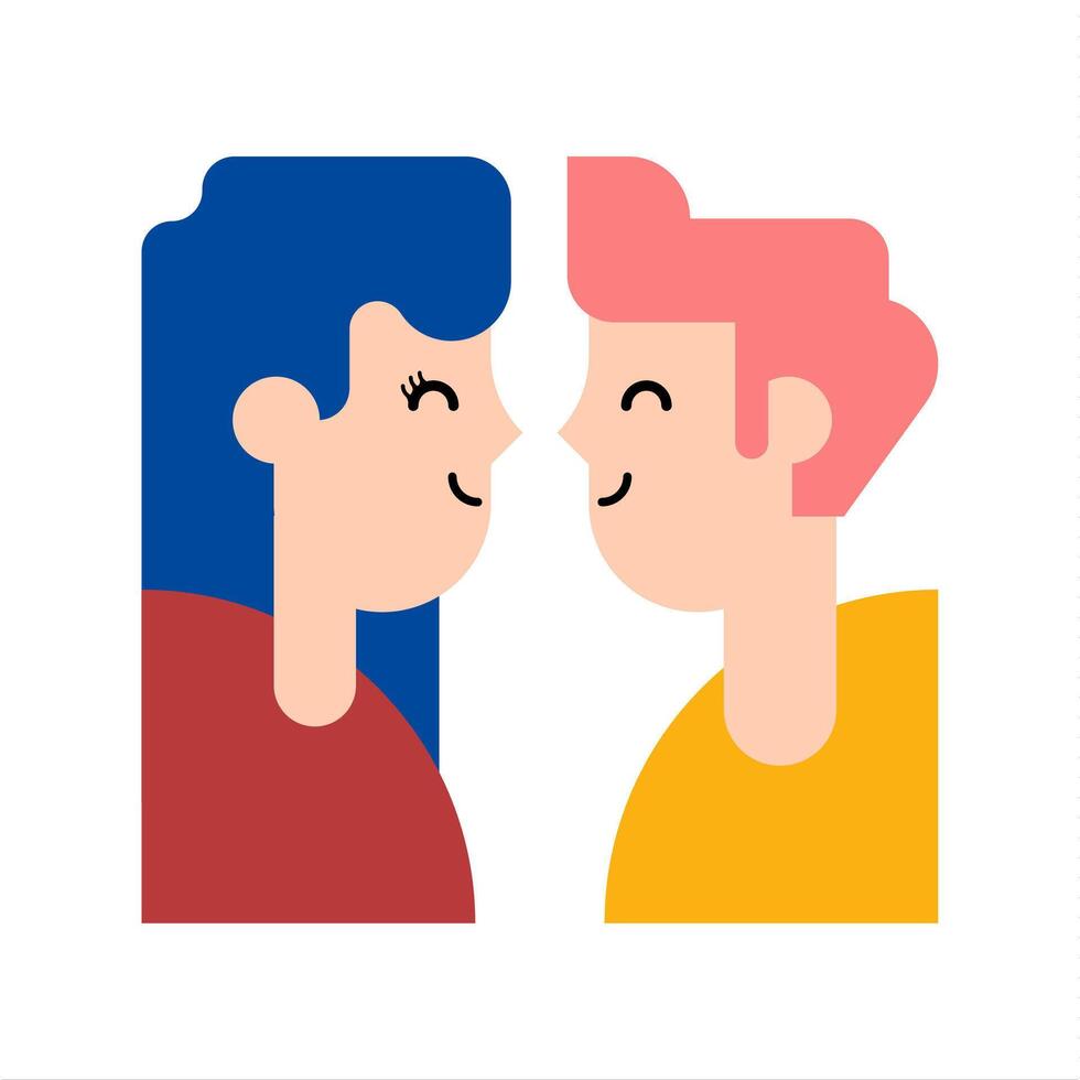 Kissing couple character background vector