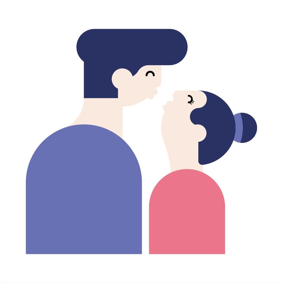 Kissing couple character background vector