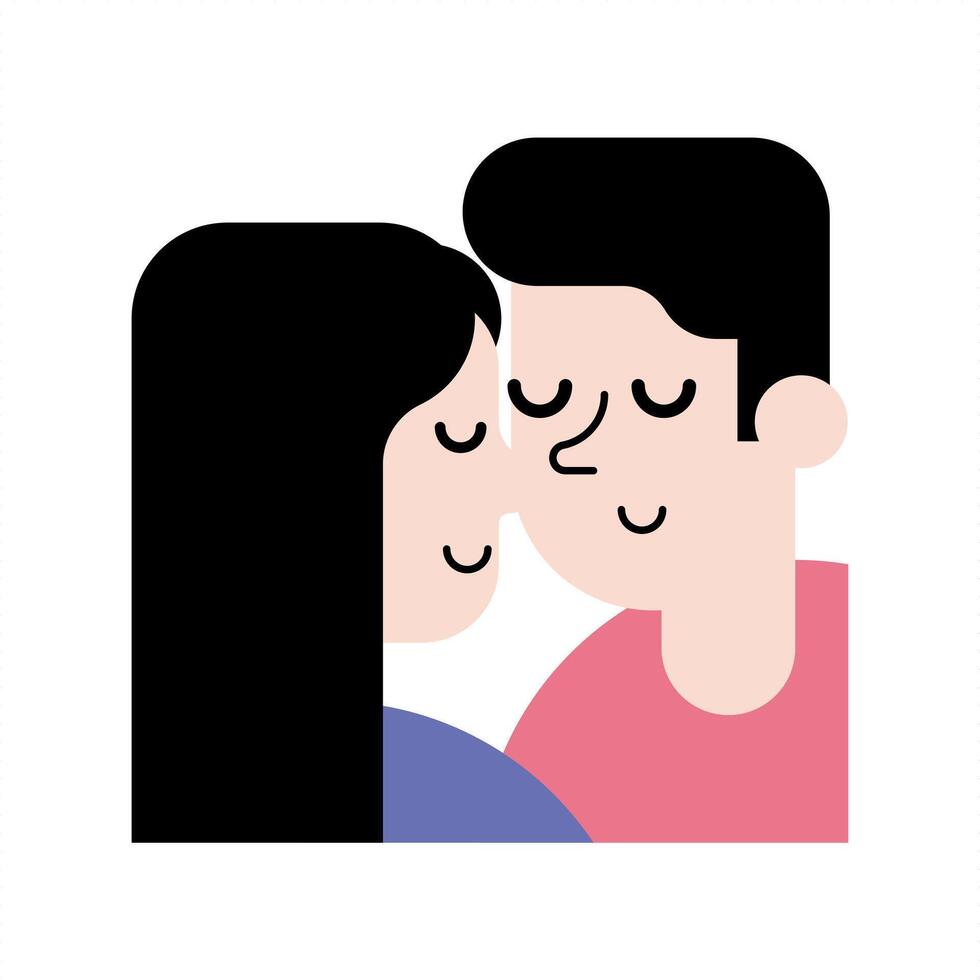 Kissing couple character background vector