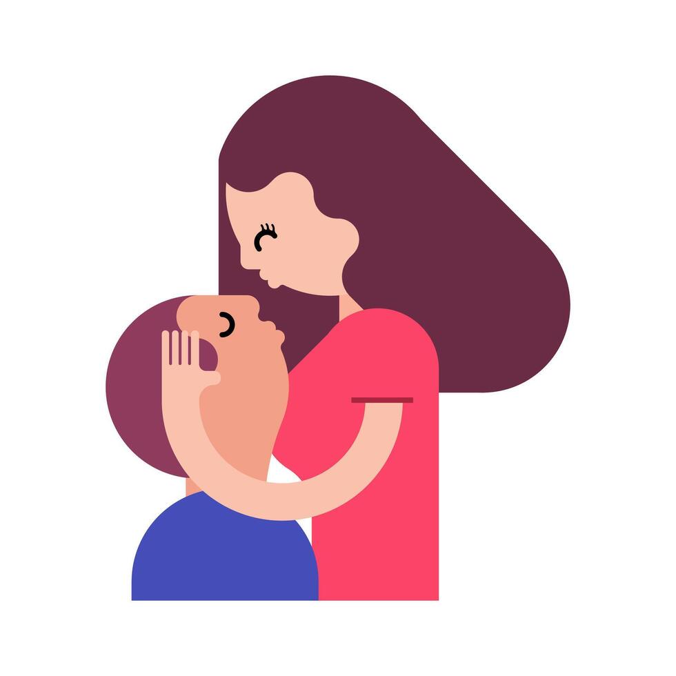 Kissing couple character background vector