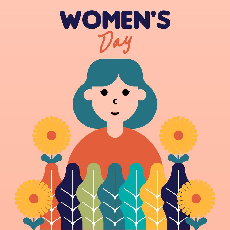 Happy women's day illustration background vector