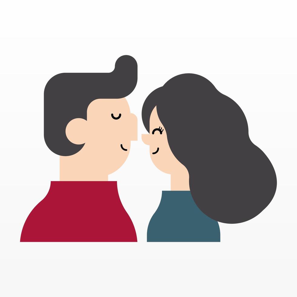 Kissing couple character background vector