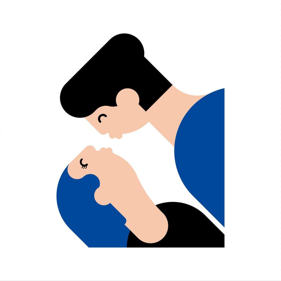 Kissing couple character background vector
