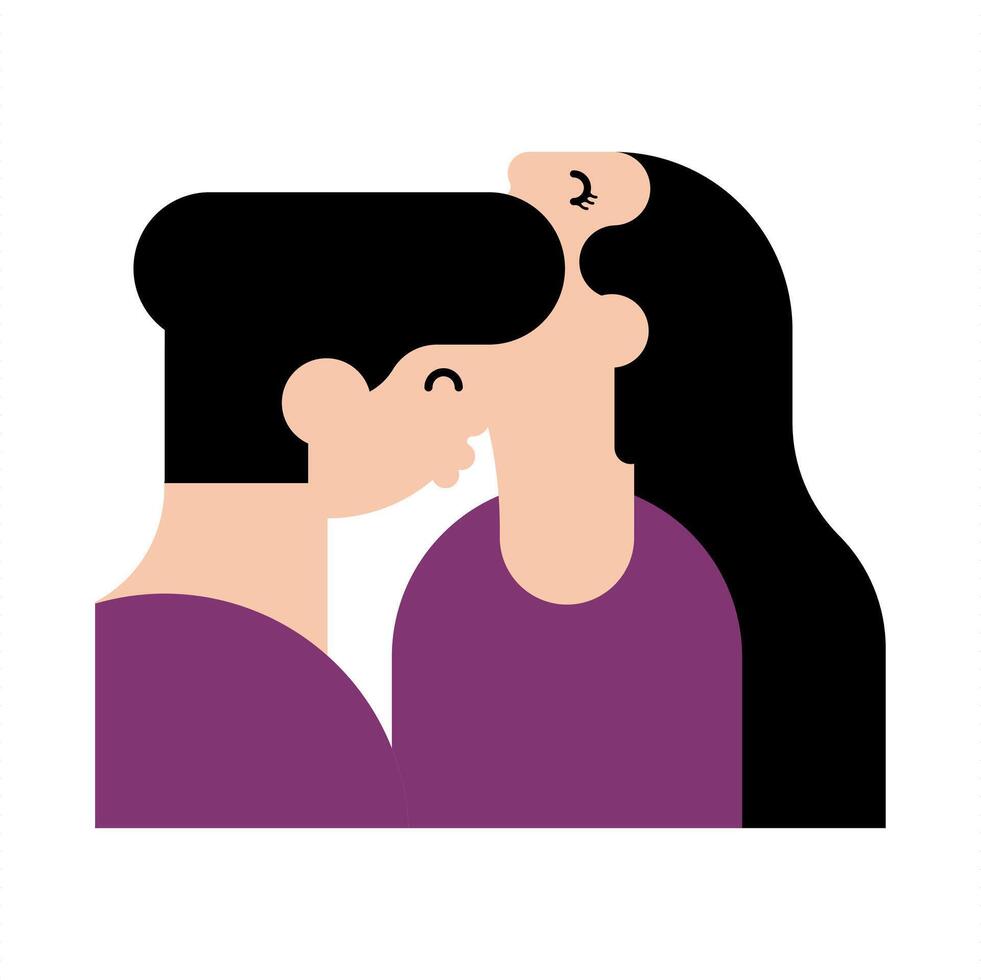 Kissing couple character background vector