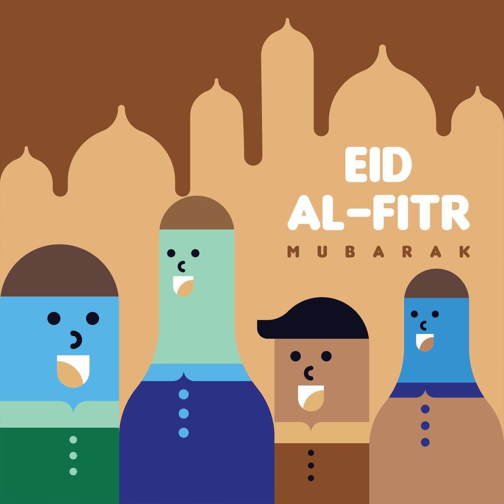 plano eid al-fitr ilustración antecedentes vector