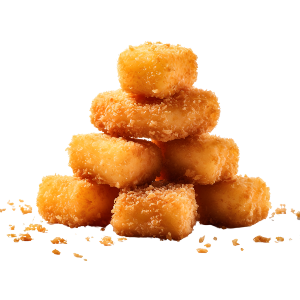 AI generated Bowl of deep fried chicken nuggets with ketchup isolated on transparent background png file