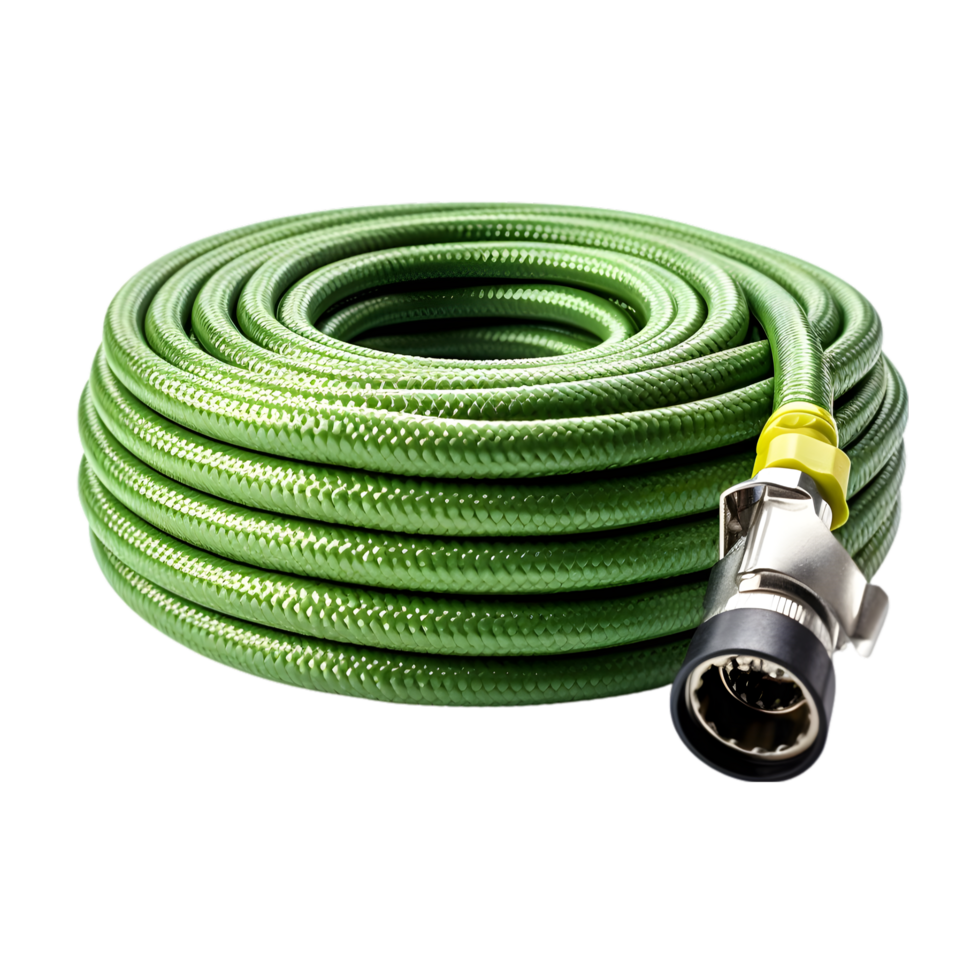 AI generated Green hose on transparent background png file