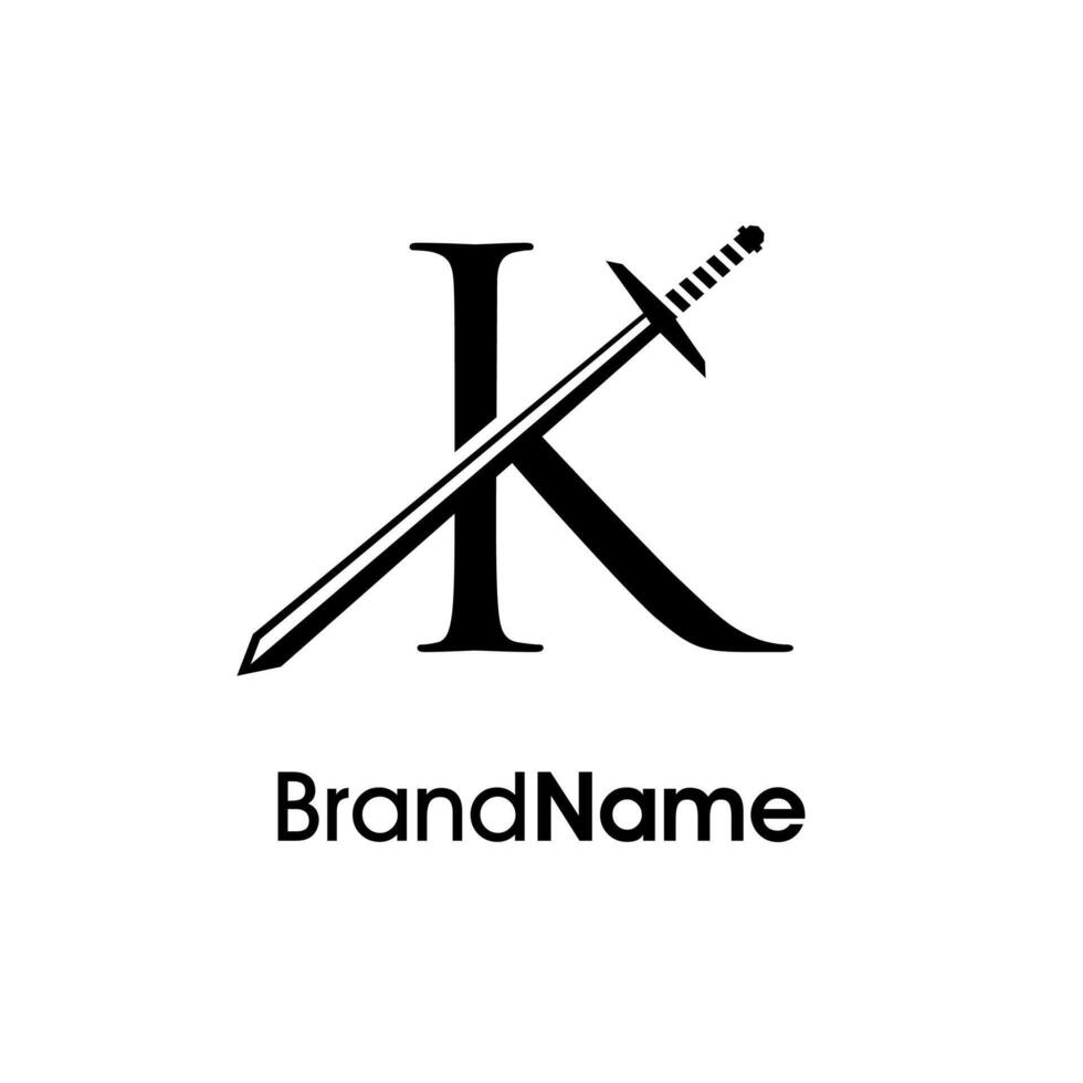 luxury initial k sword logo vector