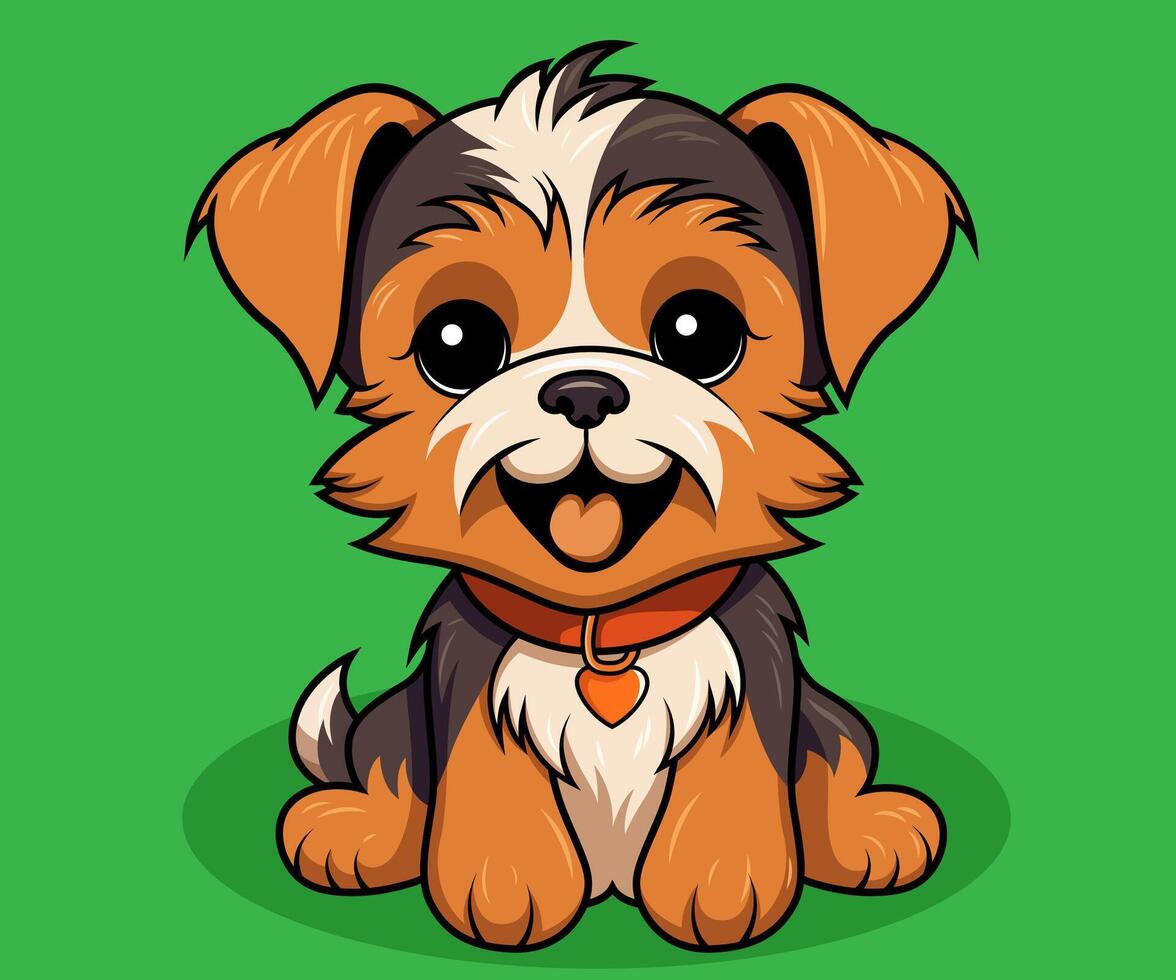 Yorkshire Terrier puppy mascot character vector