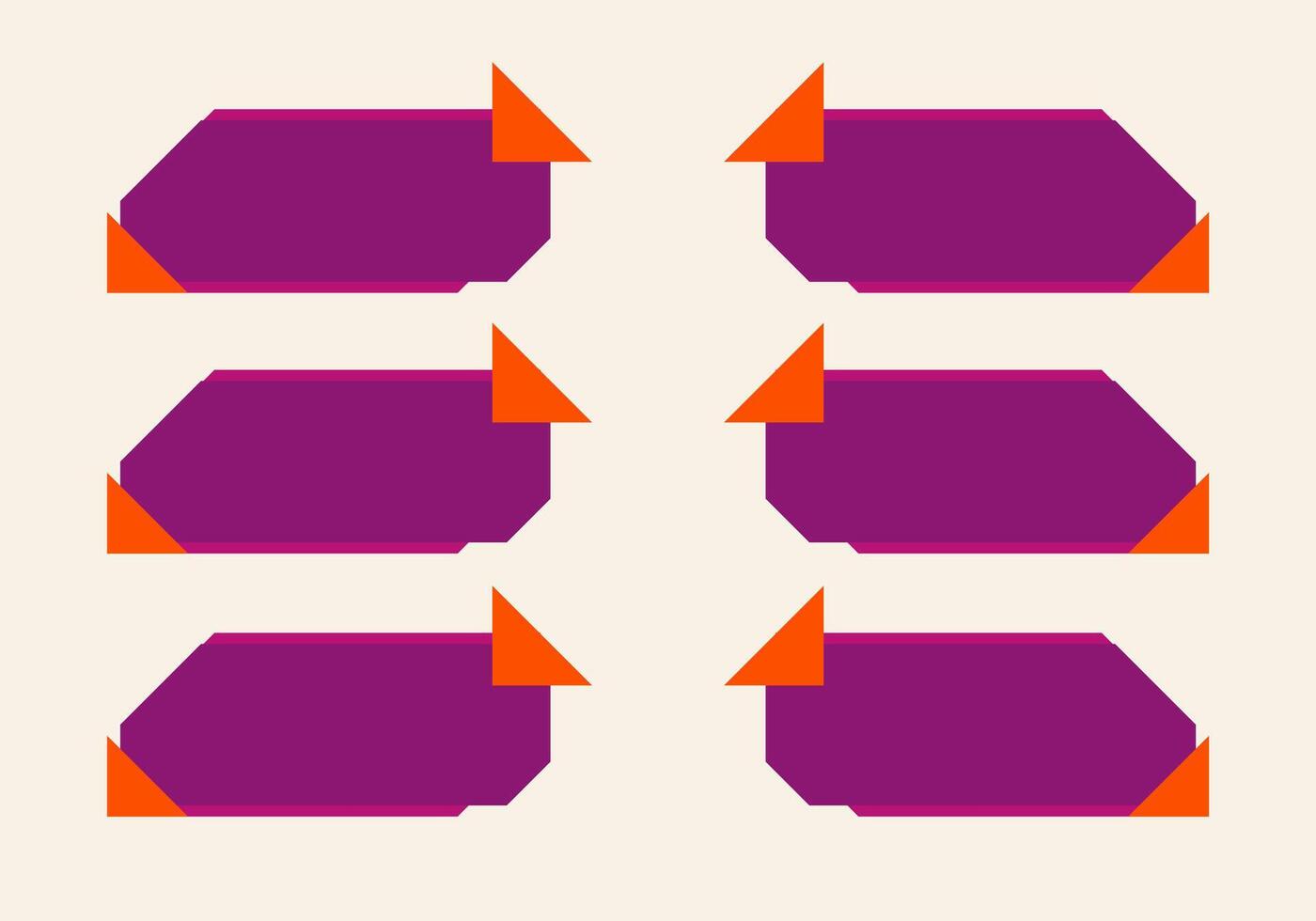 Modern abstract vector banner set. Flat geometric shapes of different colors and different style. Template for web or print design.