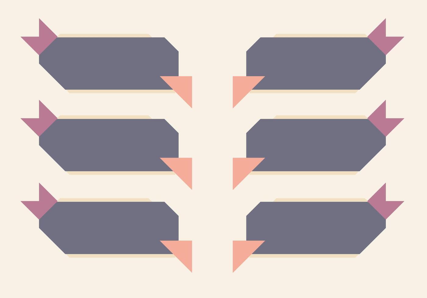 Modern abstract vector banner set. Flat geometric shapes of different colors and different style. Template for web or print design.