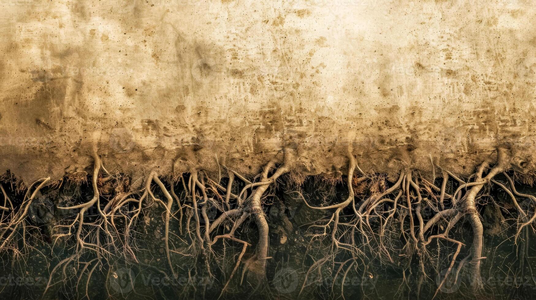 AI Generated Mysterious ancient forest roots background photo