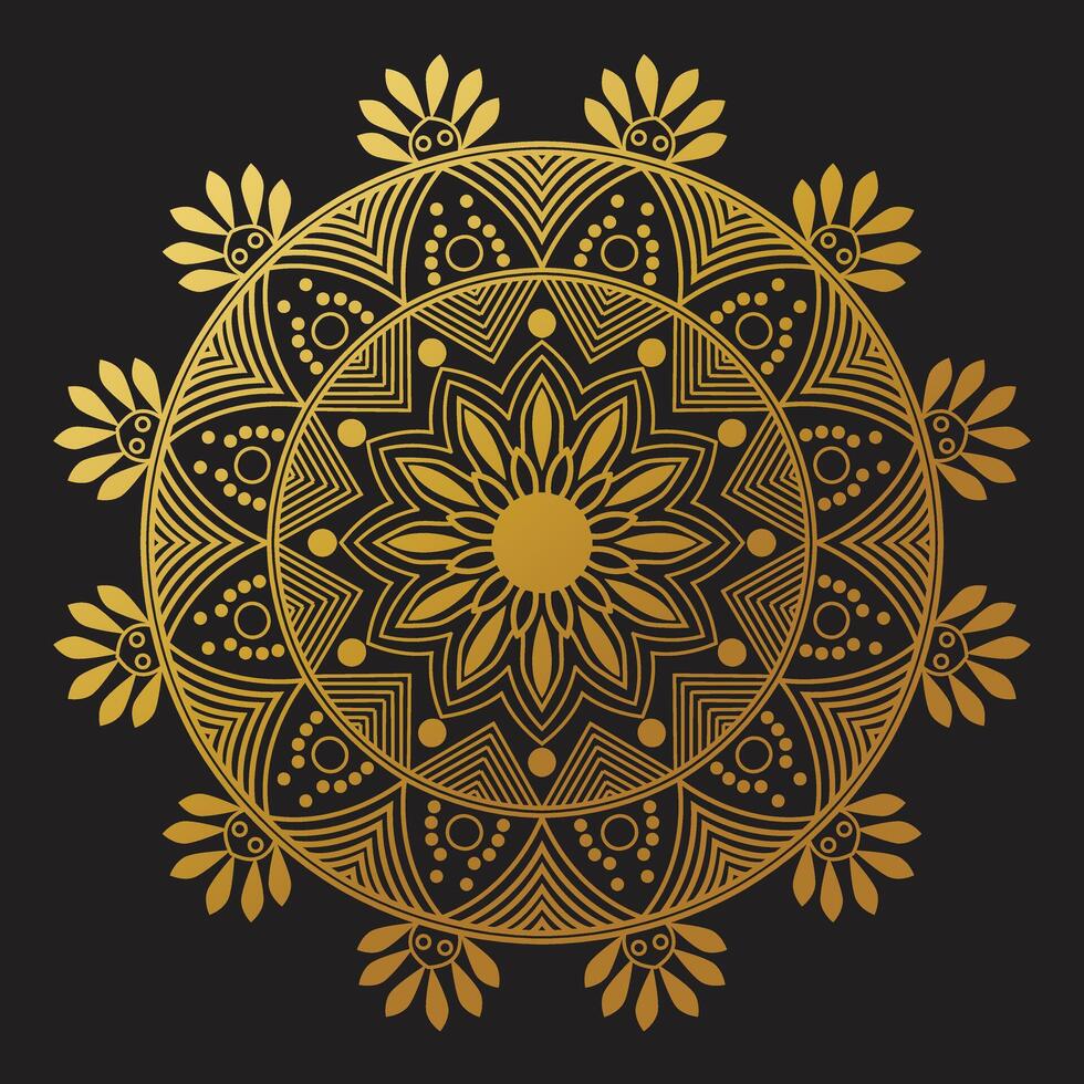 ornamental lujo mandala modelo antecedentes con real dorado arabesco modelo Arábica islámico este estilo. vector