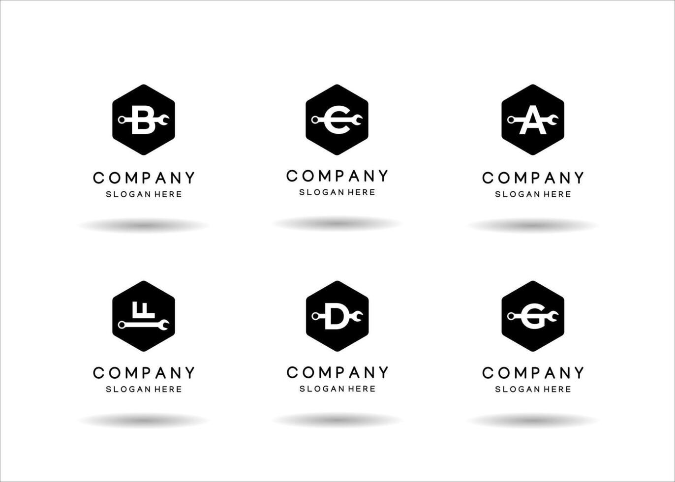 Mechanical logo pack. vector