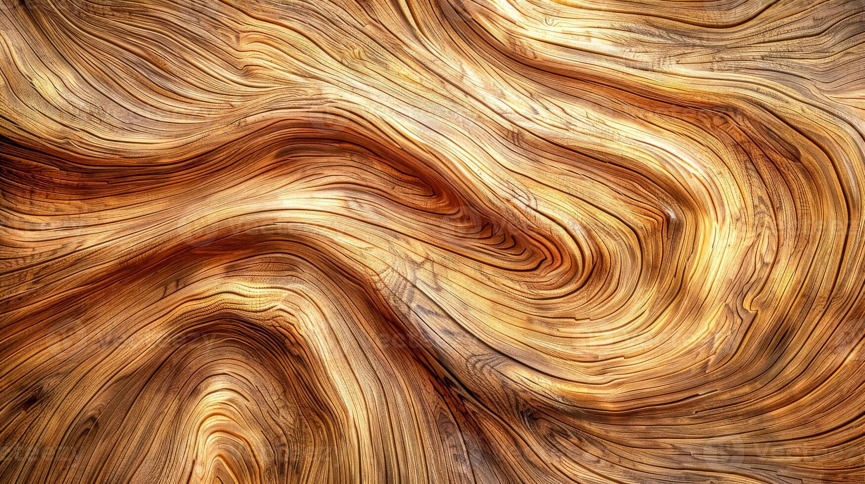 AI Generated Abstract wooden pattern with natural swirling lines for backgrounds or design elements photo