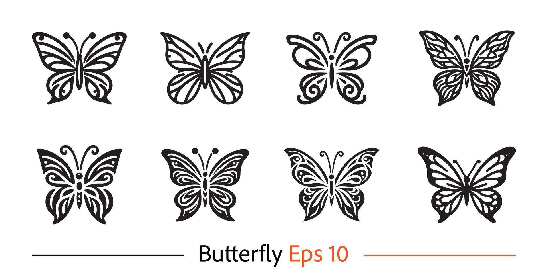 mariposa logo vector conjunto plantilla, mariposa logo vector conjunto elementos, mariposa logo vector conjunto ilustración