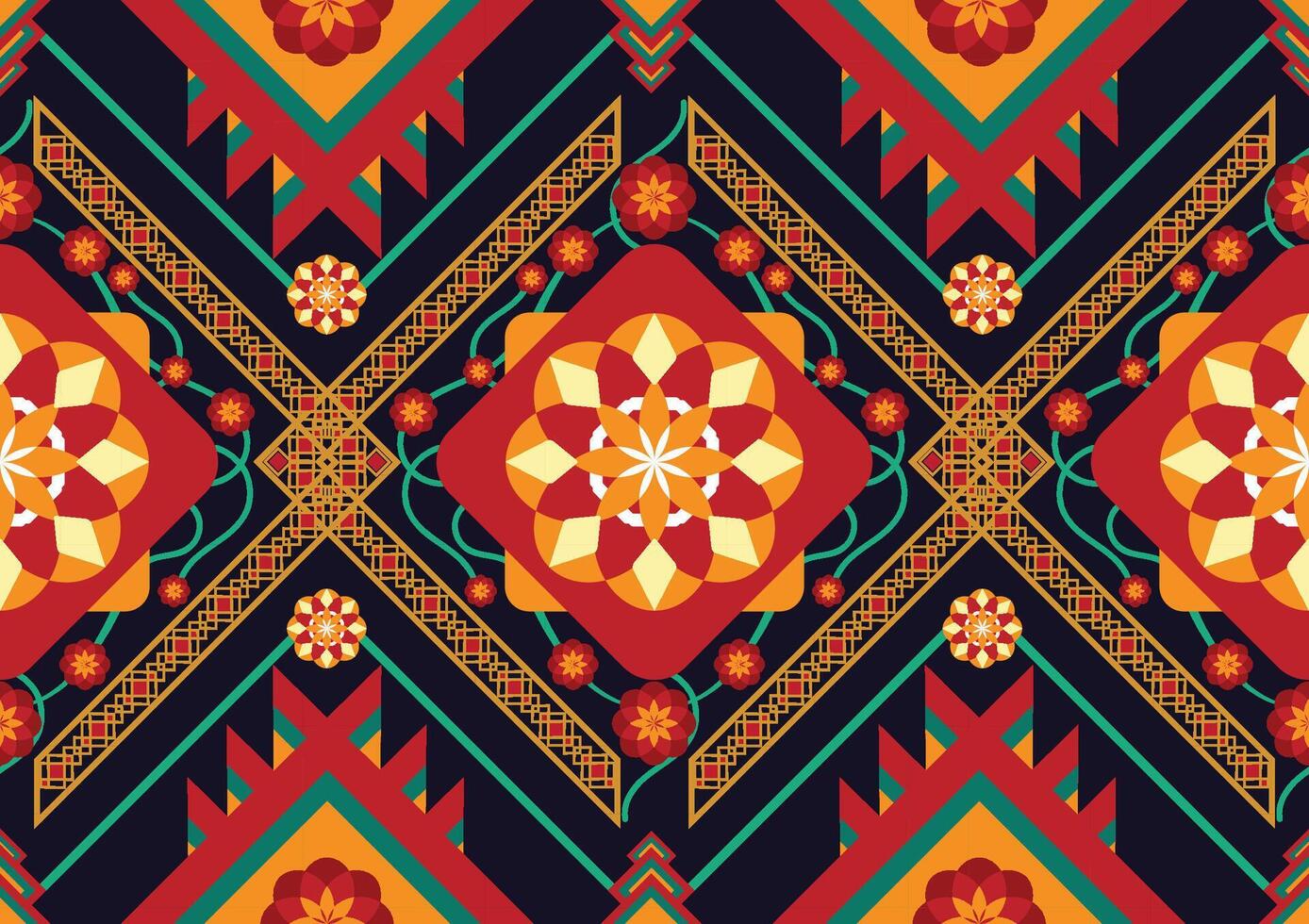 oriental étnico sin costura modelo tradicional antecedentes diseño para alfombra, fondo de pantalla, ropa, envase, batik, tela, vector ilustración bordado estilo.