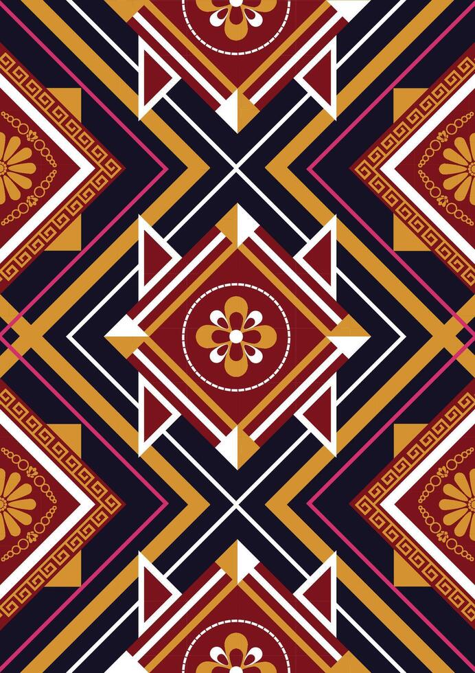 Abstract Oriental ethnic geometric, seamless pattern, graphic design geometric print pattern,design for gift wrapping paper, carpet, wallpaper, clothing, wrap, fabric, cover, textile, Etc. vector