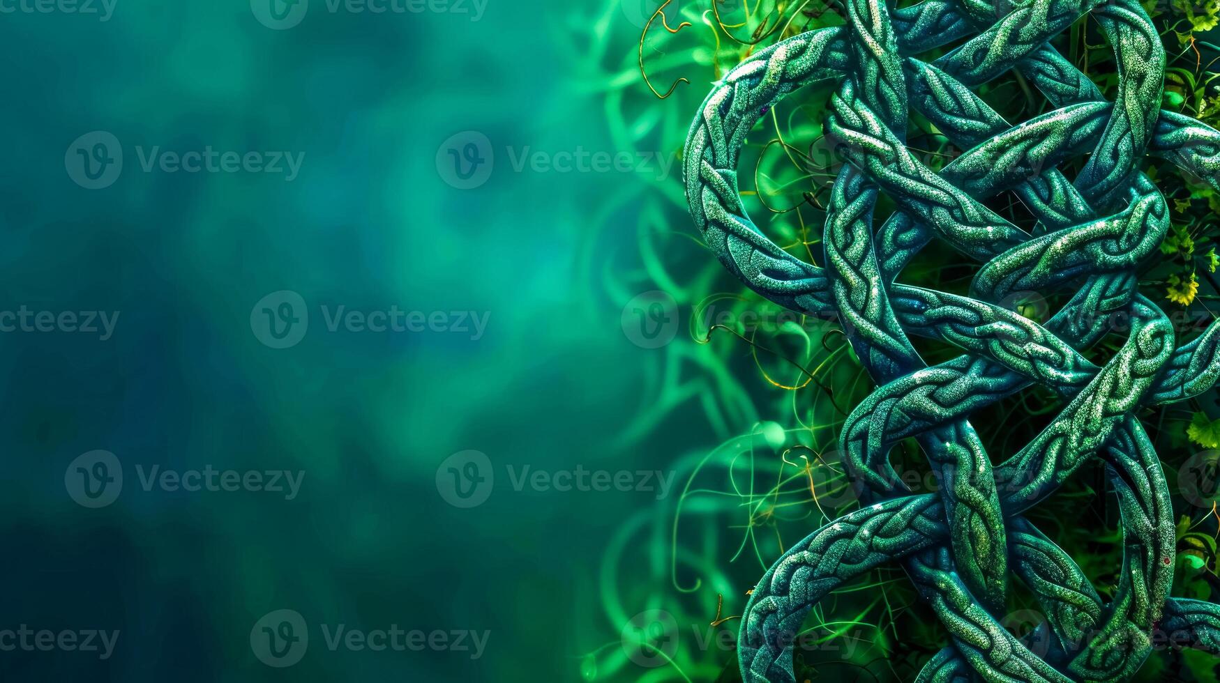 AI Generated Verdant chain links on a green background photo