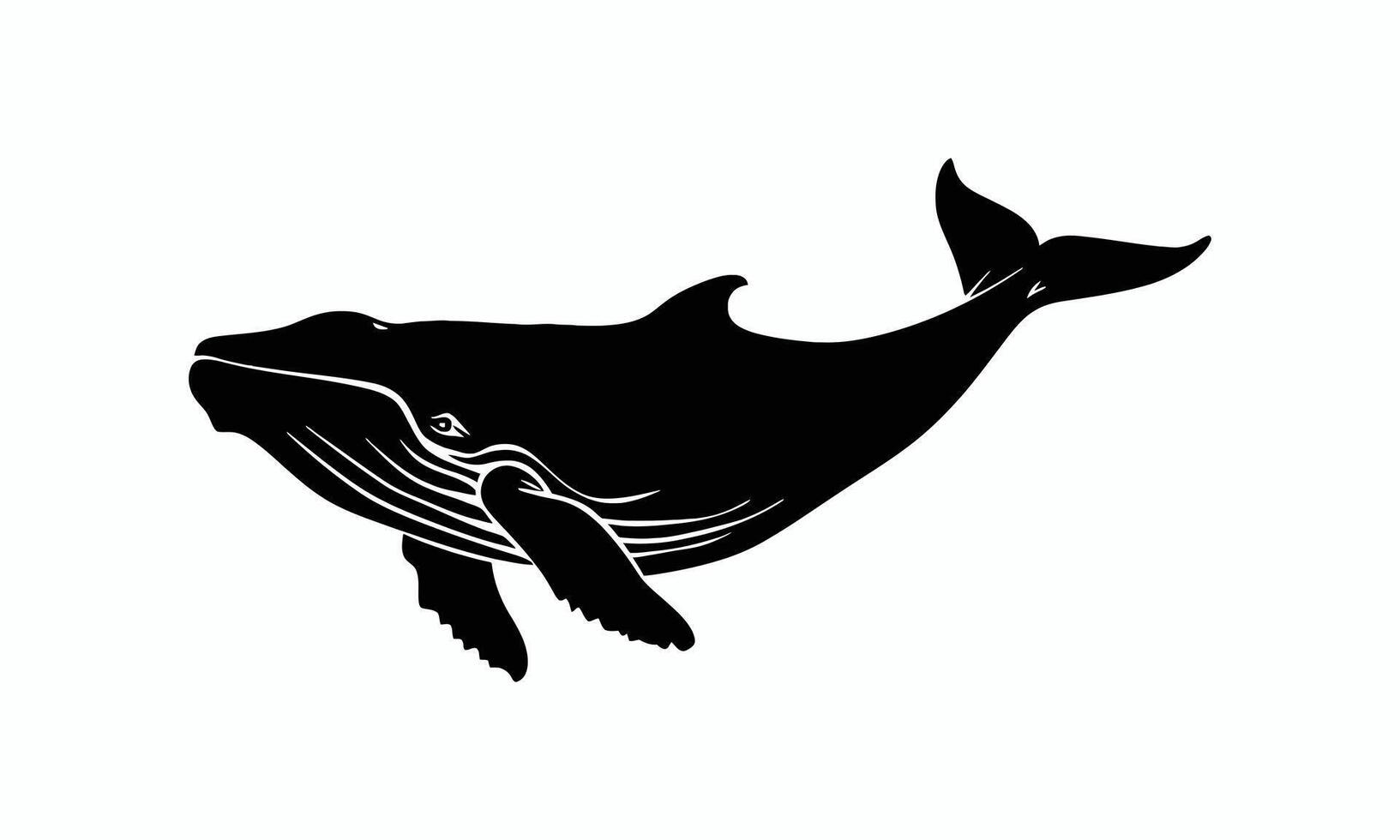 AI generated Black whale silhouette vector