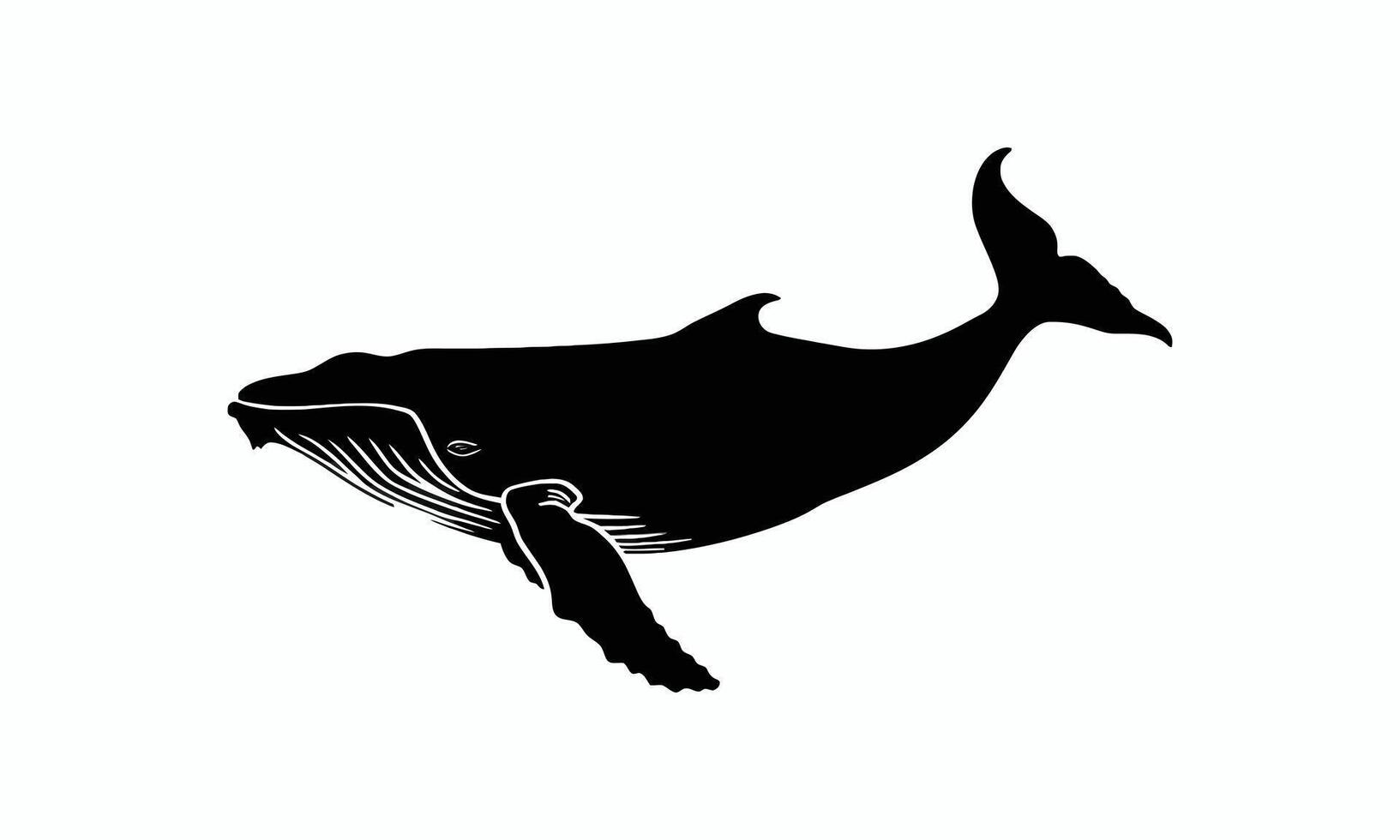 AI generated Black whale silhouette vector