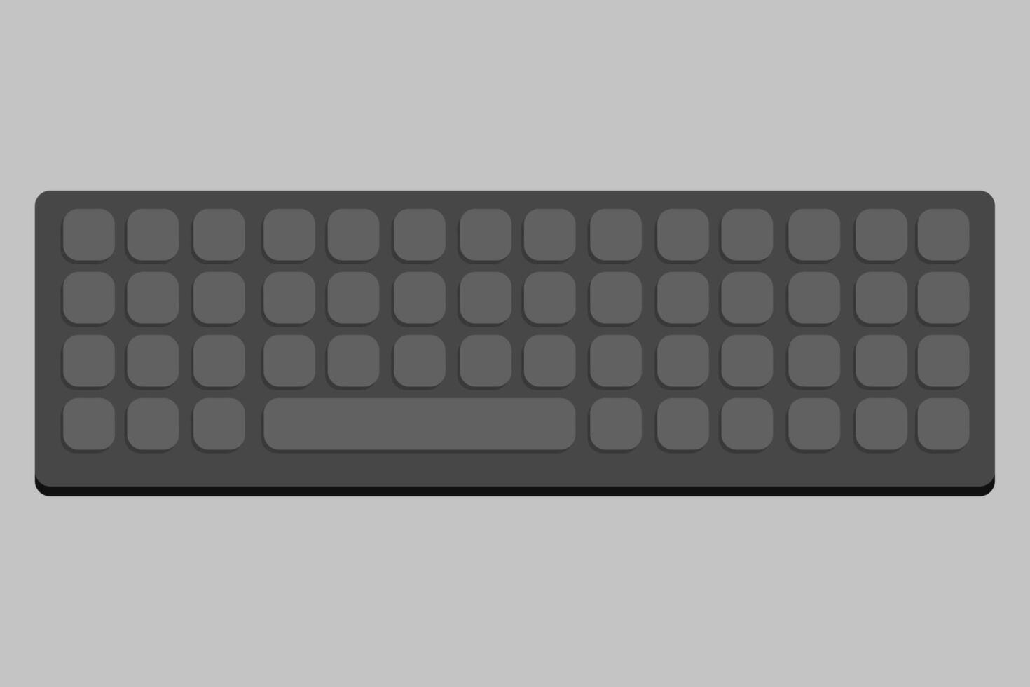 A minimalist rectangular gray color buttons design on a desktop keyboard used as a Peripheral device Vector Illustration Icon Symbols QWERTY